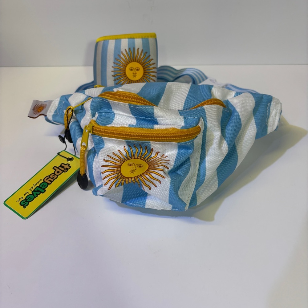 Tipsy Elves Blue and White Sunburst Fanny Pack